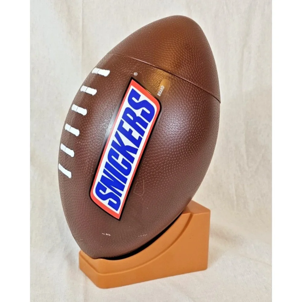 Snickers Football Candy Dish Container Plastic NFL Party Snack Holder Dish Bowl